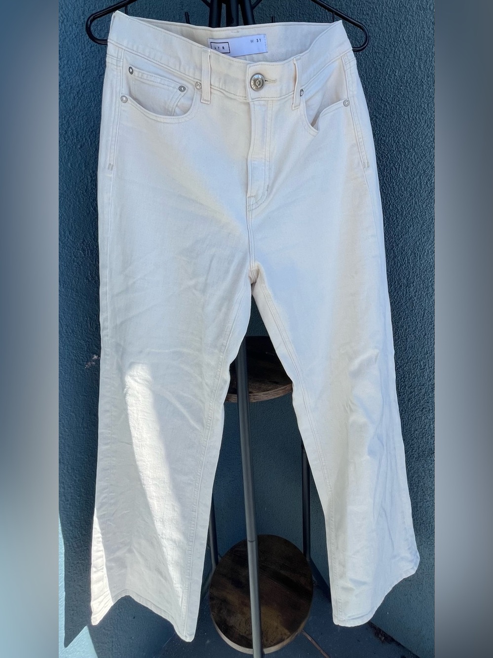 Cream, High Waisted, Wide-Leg AYR Jeans Sz 31